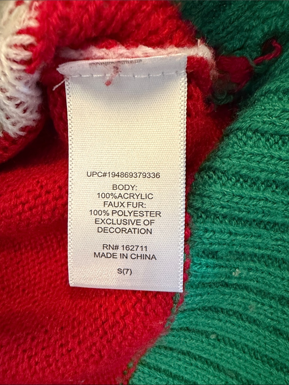 32 Degrees Red Holiday Sweater with White Dog and Green Tree - Picture 4 of 8